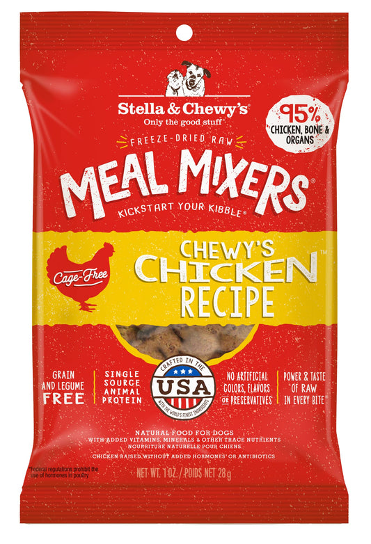 Stella & Chewy's Freeze Dried Raw Chewy’s Chicken Meal Mixers – Dog Food Topper for Small & Large Breeds – Grain Free, Protein Rich Recipe – 1 oz Bag