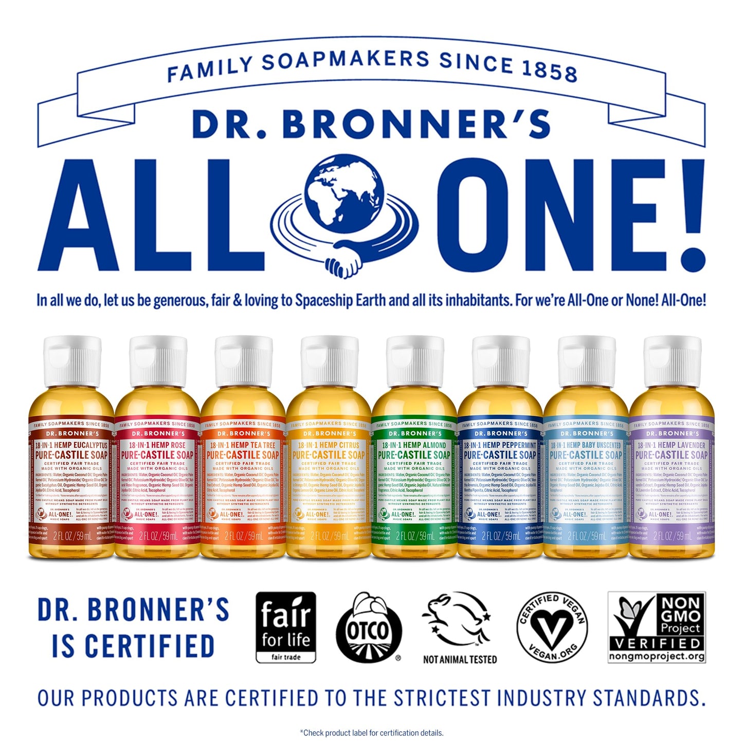 Dr. Bronner's - Pure-Castile Liquid Soap, Made with Organic Oils, 18-in-1 Uses: Face, Body, Hair, Laundry, Pets and Dishes, Concentrated, Vegan, Non-GMO (Eucalyptus, 2 ounce, 2-Pack)