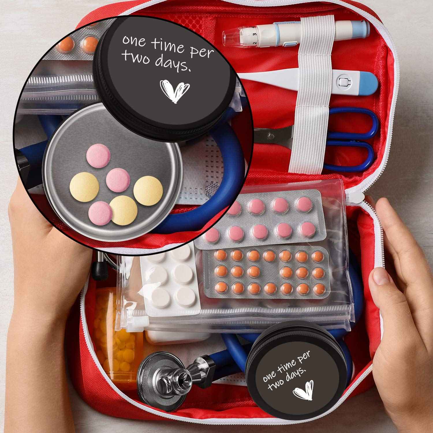 Moretoes 36 Pack Tins, 2 Oz Lip Balm Containers, Black Metal Round Tins Aluminum Cans, Empty Tin with Screw Lids for Salve, Spices or Candies