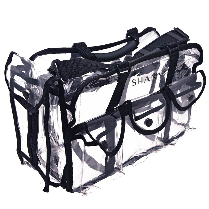 SHANY Clear Makeup Bag with Shoulder Strap, Large Pro MUA