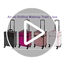 AROUS Rolling Makeup Case with 4 Trays, Black Cosmetology Trolley