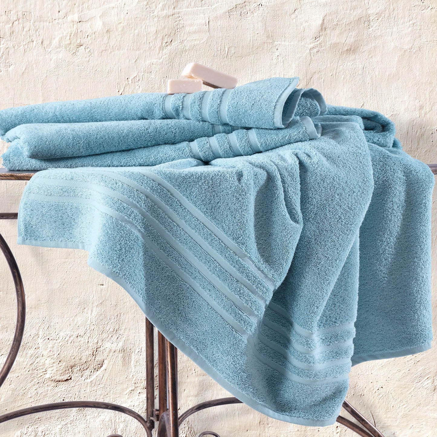 Hawmam Linen Jumbo Large Bath Sheets Towels 2 Pack Soft and Absorbent, Premium Quality 100% Cotton Towels (Light Blue, Bath Sheet)