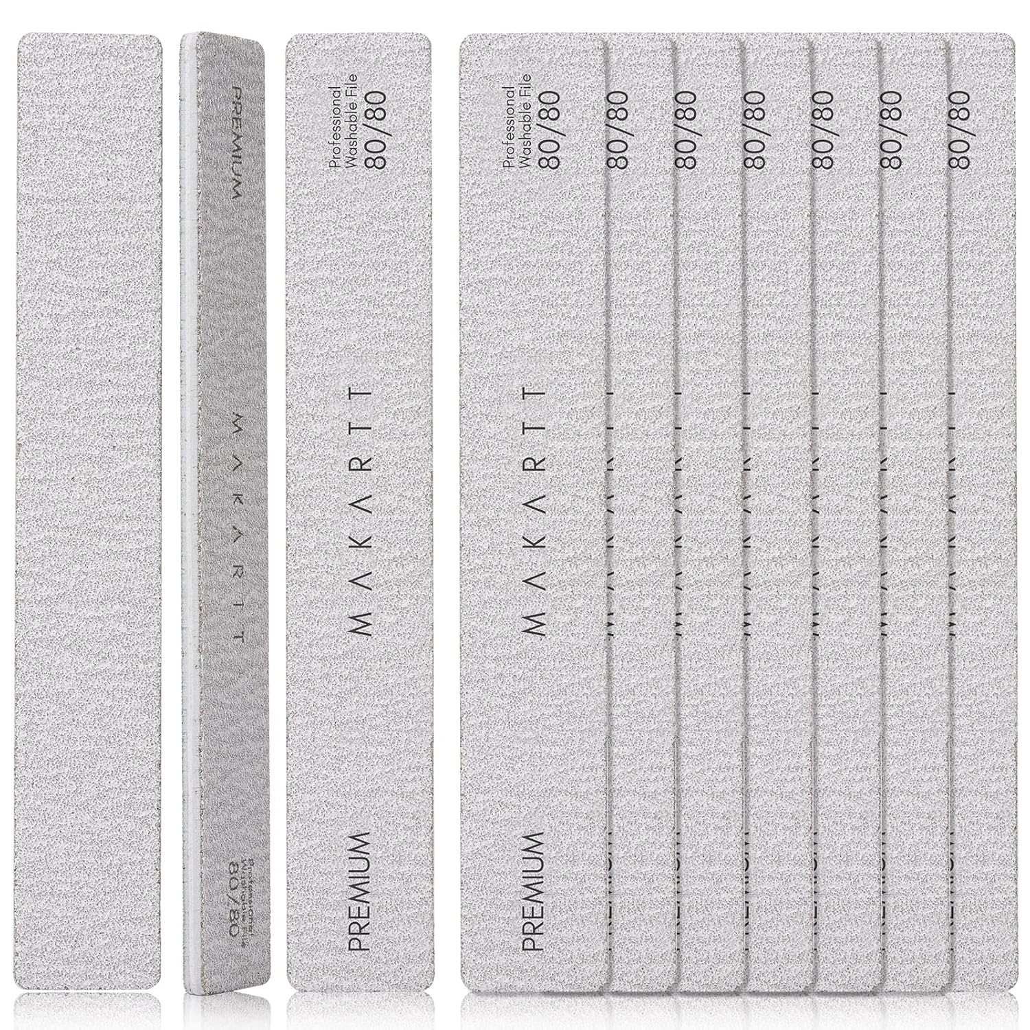 Makartt Nail File: 100/180 Grit Emery Boards for Nails, 10 Pcs Zebra Doubled Sides Coarse Fingernail Filer for Acrylic and Extension Gel Removal Manicure Kit Salon Home Use
