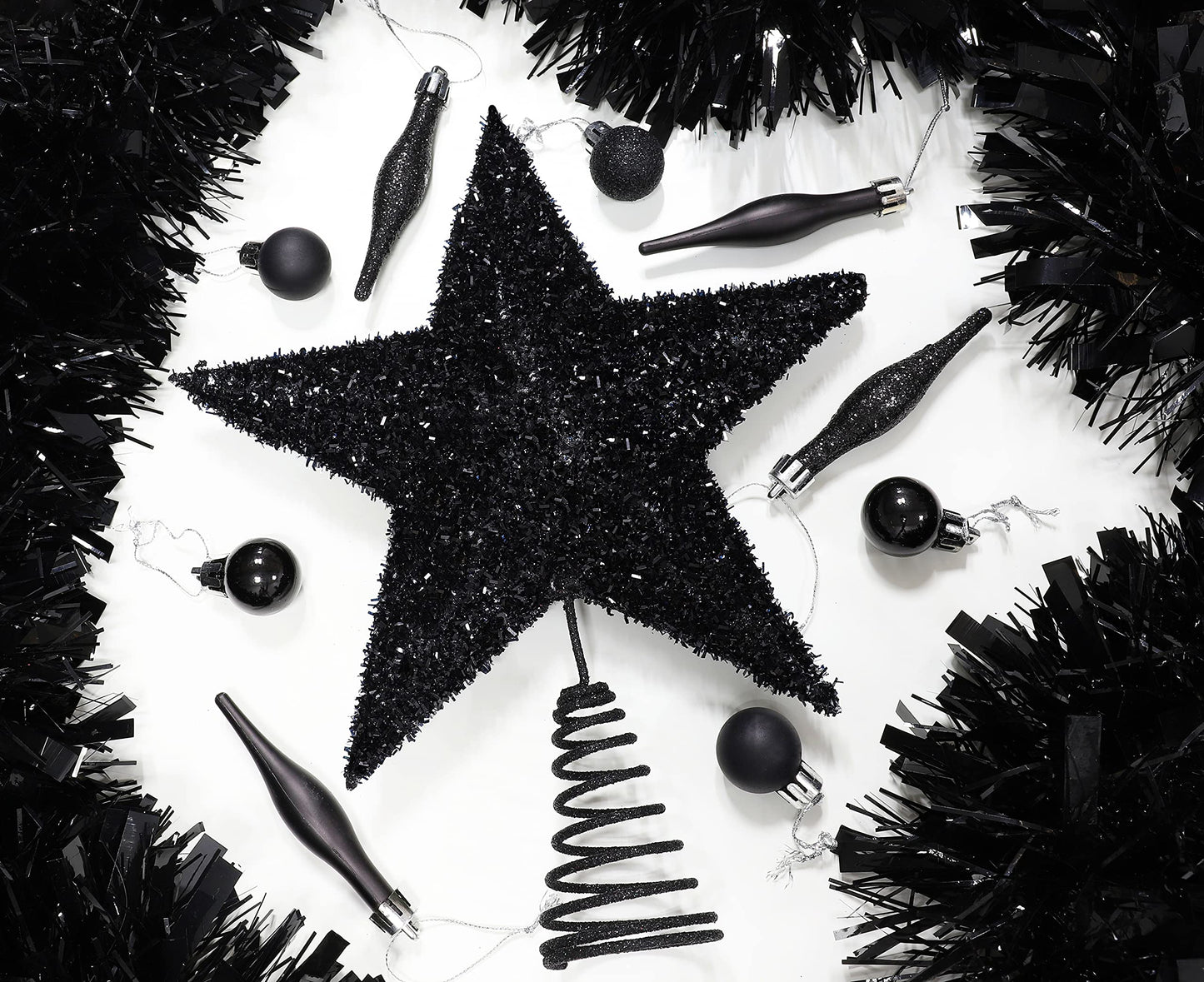 Christmas Concepts® 11 '' Sparkling Tree Top Star - Luxurious Christmas Decorations (Black)