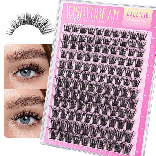 CALAILIS Wispy Lash Clusters DIY Cluster Eyelash Extensions 120pcs Natural Cluster Lashes 3D Fluffy Individual Lashes Reusable Wispy Eyelash Clusters(QF16,D-10-16MIX)