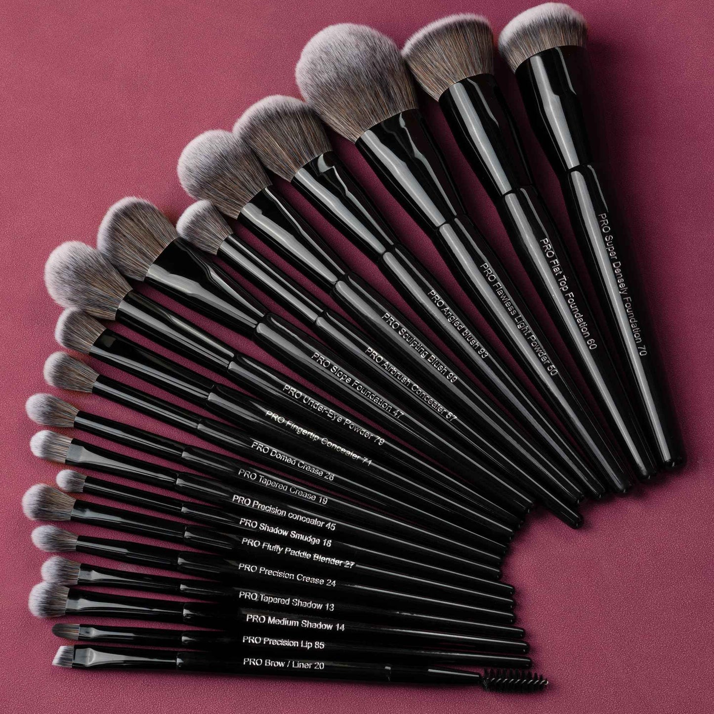Bueart Design 19Pcs Professional Grade Labeled Makeup Brushes Set, Large Foundation Powder Contour Concealer eyeshadow Blush EyeLiner Make up Brushes,Premium Synthetic hair,Vegan Cruelty-free