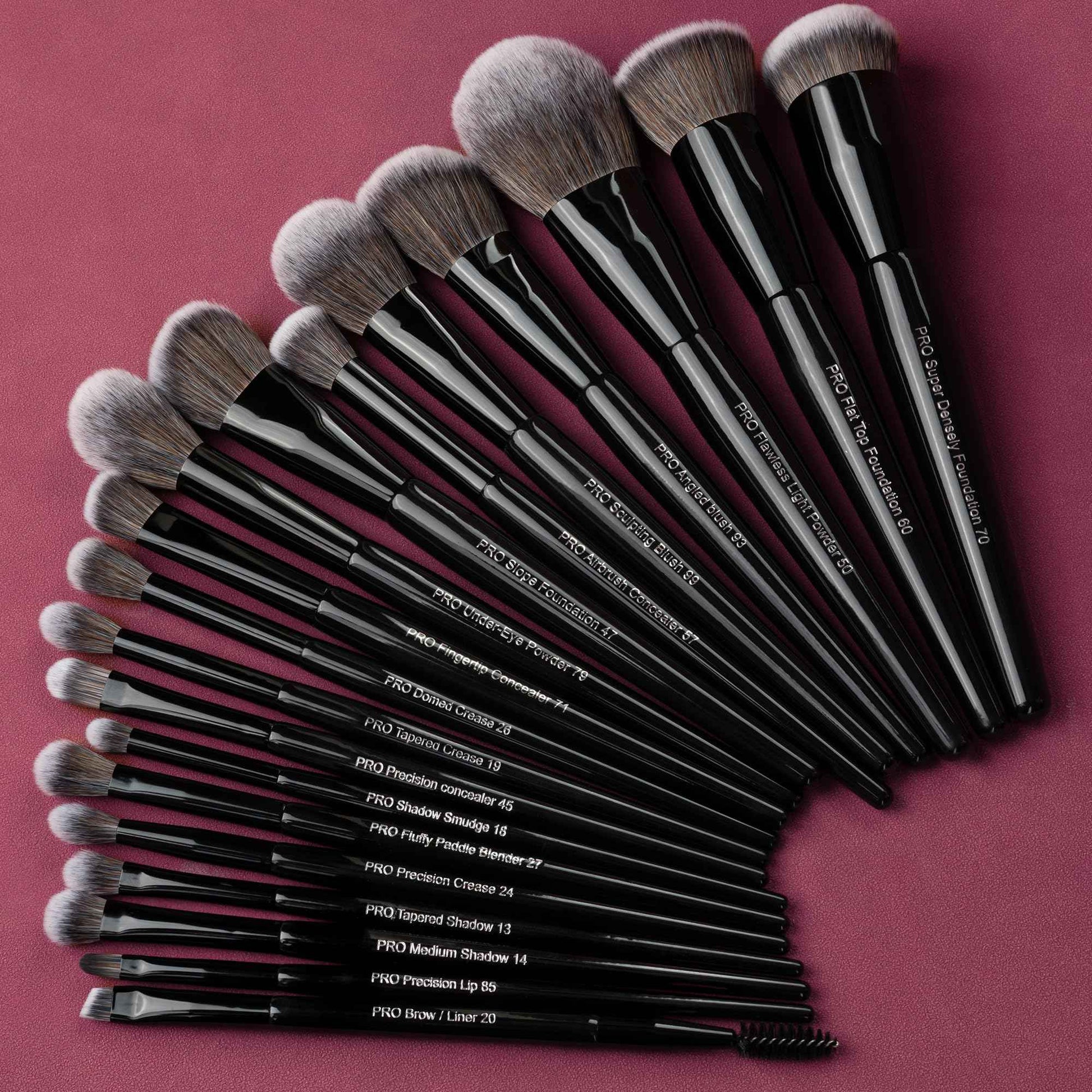 Bueart Design 19Pcs Professional Grade Labeled Makeup Brushes Set, Large Foundation Powder Contour Concealer eyeshadow Blush EyeLiner Make up Brushes,Premium Synthetic hair,Vegan Cruelty-free