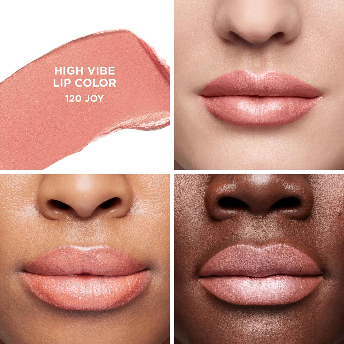 Laura Mercier High Vibe Lip Color, 6HR Long Lasting Lipstick, Lightweight and Comfortable Smooth Wear, Non-Drying, Hydrating, Luminous Shine, 120 Joy - Pale rose