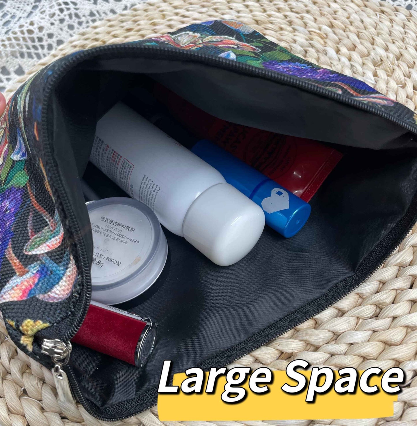 Tarot Moth Mushroom Moon Phase Makeup Bag - Gothic Butterfly Floral Cosmetic Bag for Girls, Sister, Daughter, Friend - Halloween, Birthday Gift