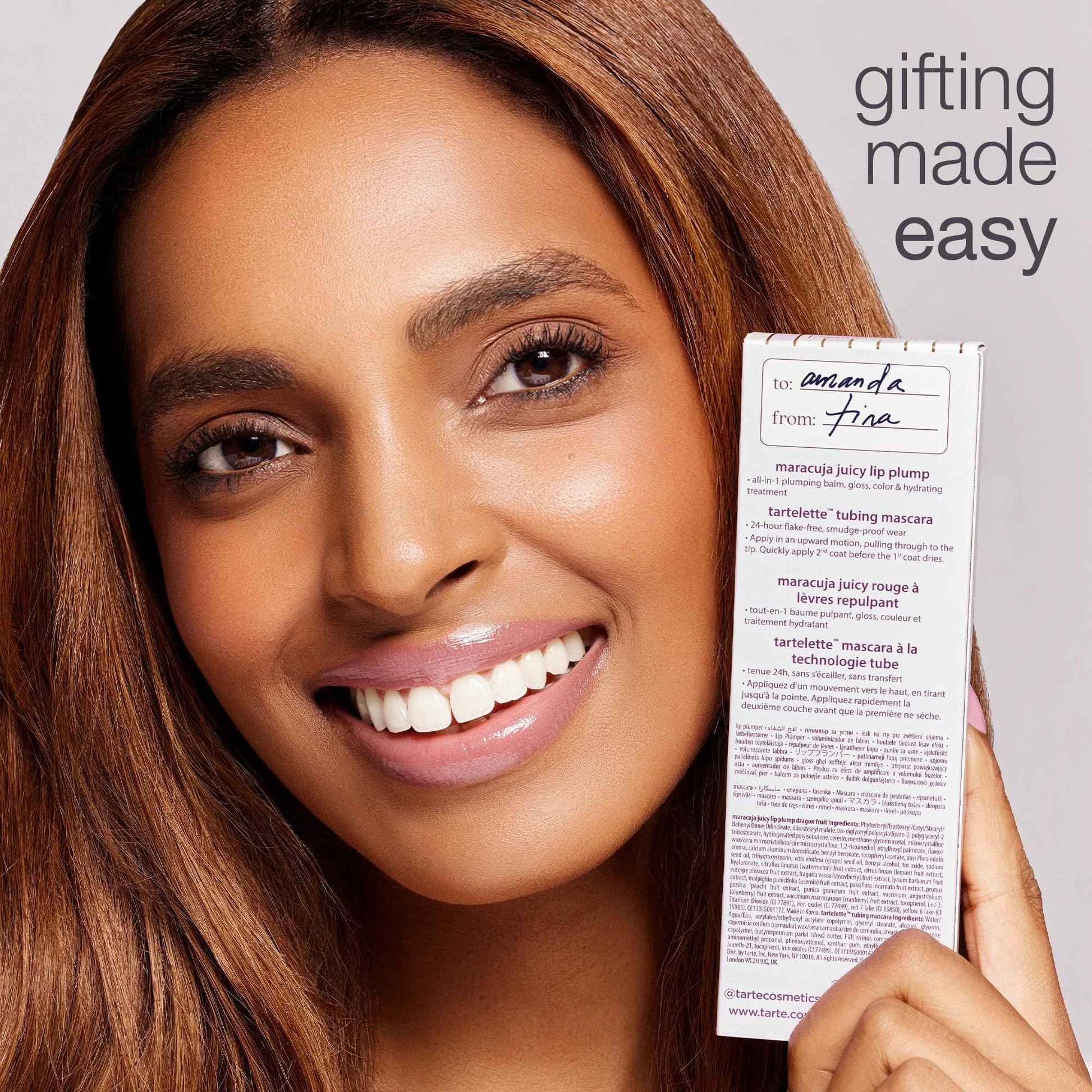 tarte power couple lip & lash duo - Lash Extensions in a Tube for Volume, Length, Longwear & Easy to Remove with Hydrating & Nourishing Lip Gloss Balm, Vegan & Cruelty-Free