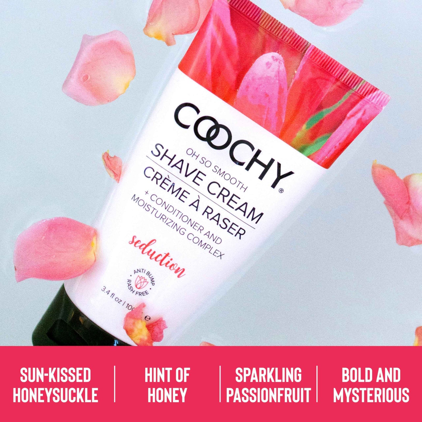 Coochy Shave Cream - Moisturizing Shave Lotion - Gentle Intimate Shaving Cream - For Bikini Area, Underarms, Legs & More - Rash-Free, Hydrating Formula - Seduction - 32 oz