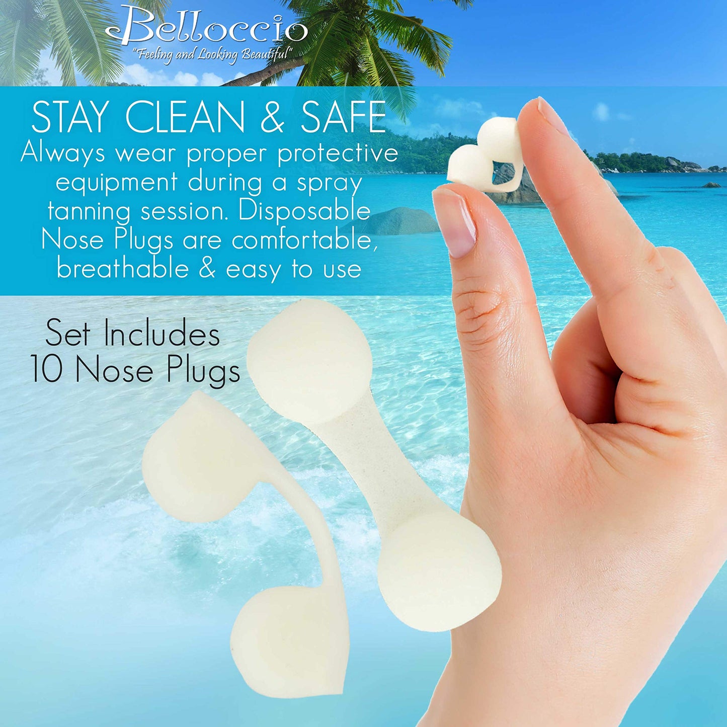 Belloccio Pack of 10 Disposable Nose Filter Plugs (Used For Sunless Airbrush Spray Tanning)