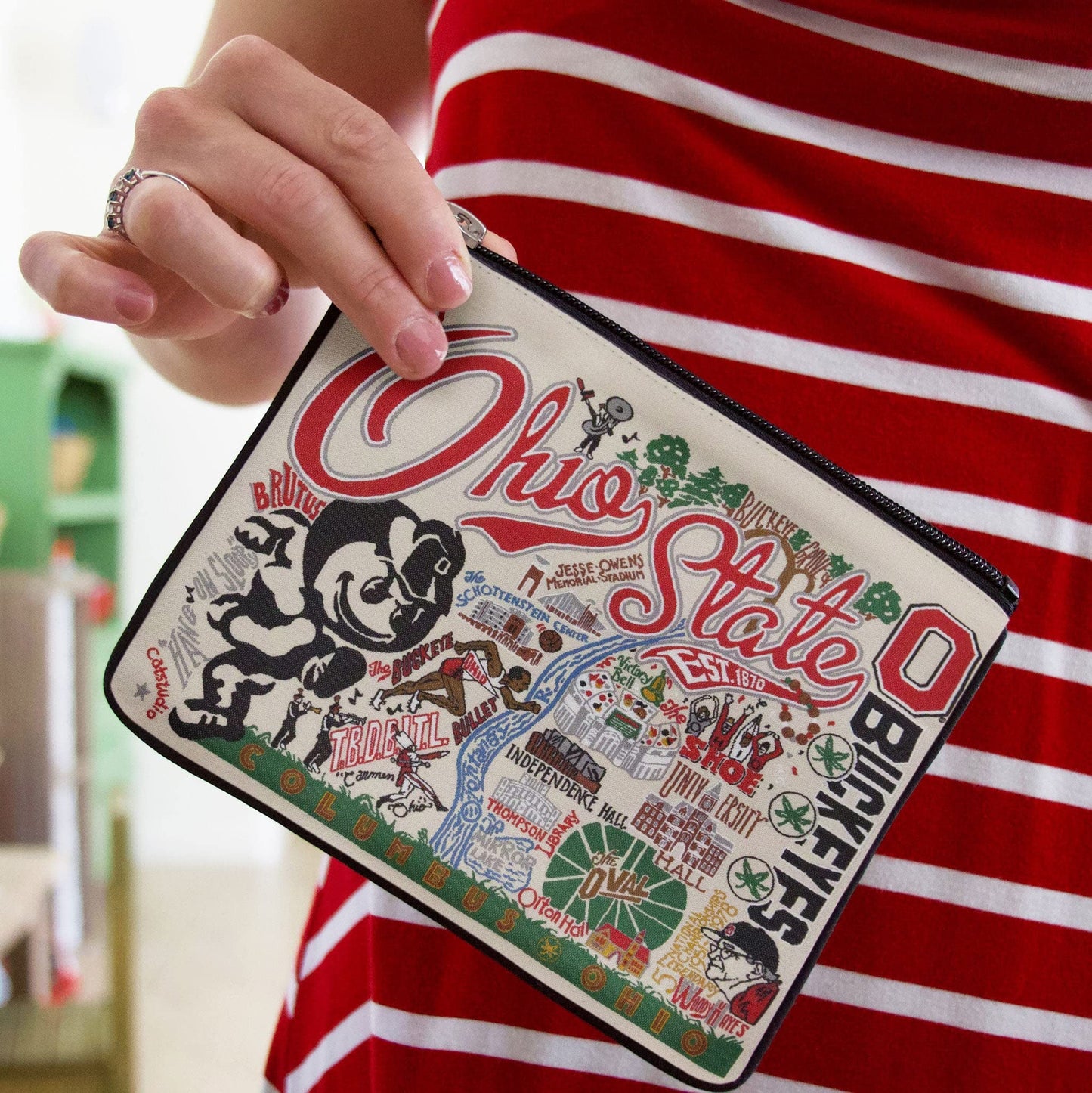 Catstudio Collegiate Zipper Pouch, Ohio State University Travel Toiletry Bag, Ideal Gift for Alumni, Makeup Bag, Dog Treat Pouch, or Travel Purse Pouch