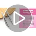 24-Pack Stainless Steel Slanted Tweezers 3.5in - Eyebrow & First Aid