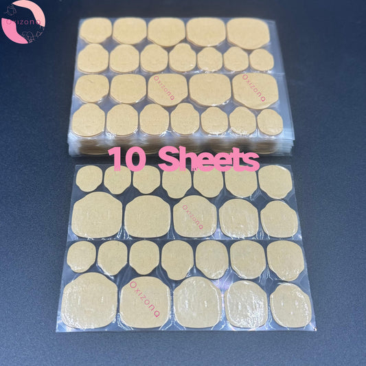 OXIZONA Nail Adhesive Tabs Strong Nail Glue Stickers for Press Ons Nails Waterproof Breathable Jelly Double Sided Adhesive Nail Tabs 10 Sheets（240 pcs）