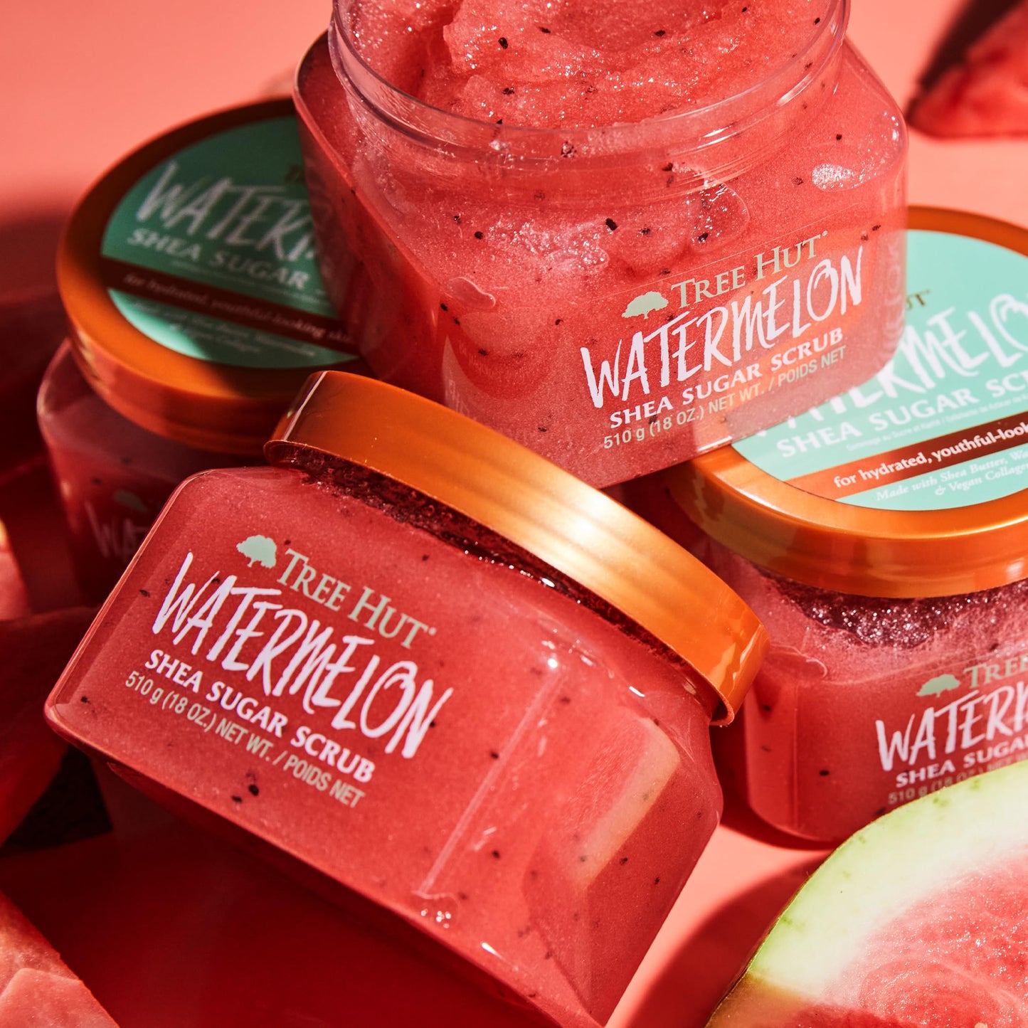 Tree Hut Watermelon Shea Sugar Scrub, 18 oz, Ultra Hydrating and Exfoliating Scrub for Nourishing Essential Body Care