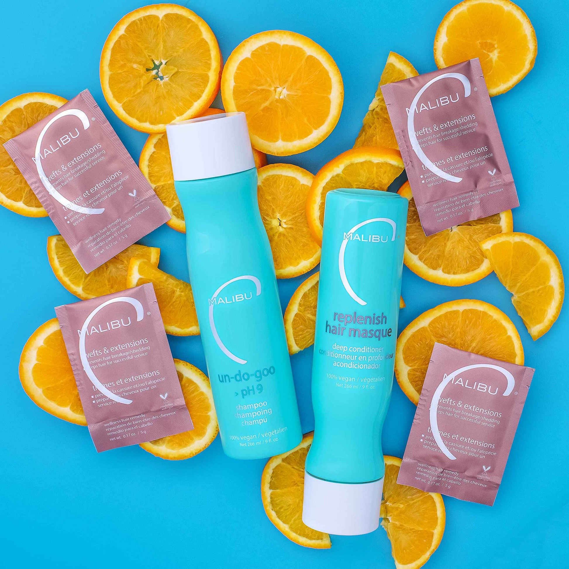 Malibu C Wefts and Extensions Wellness Hair Collection - Hair Care for Extensions and Wefts Maintenance - Helps Reduces Breakage & Shedding - Maintains Natural-Looking Connections