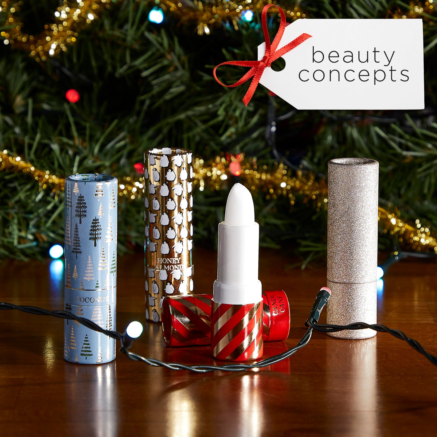 Beauty Concepts So Sweet Lip Balm Pack, 4 Pack Moisturizing Lip Balm for Dry Cracked Lips in Red Penguin