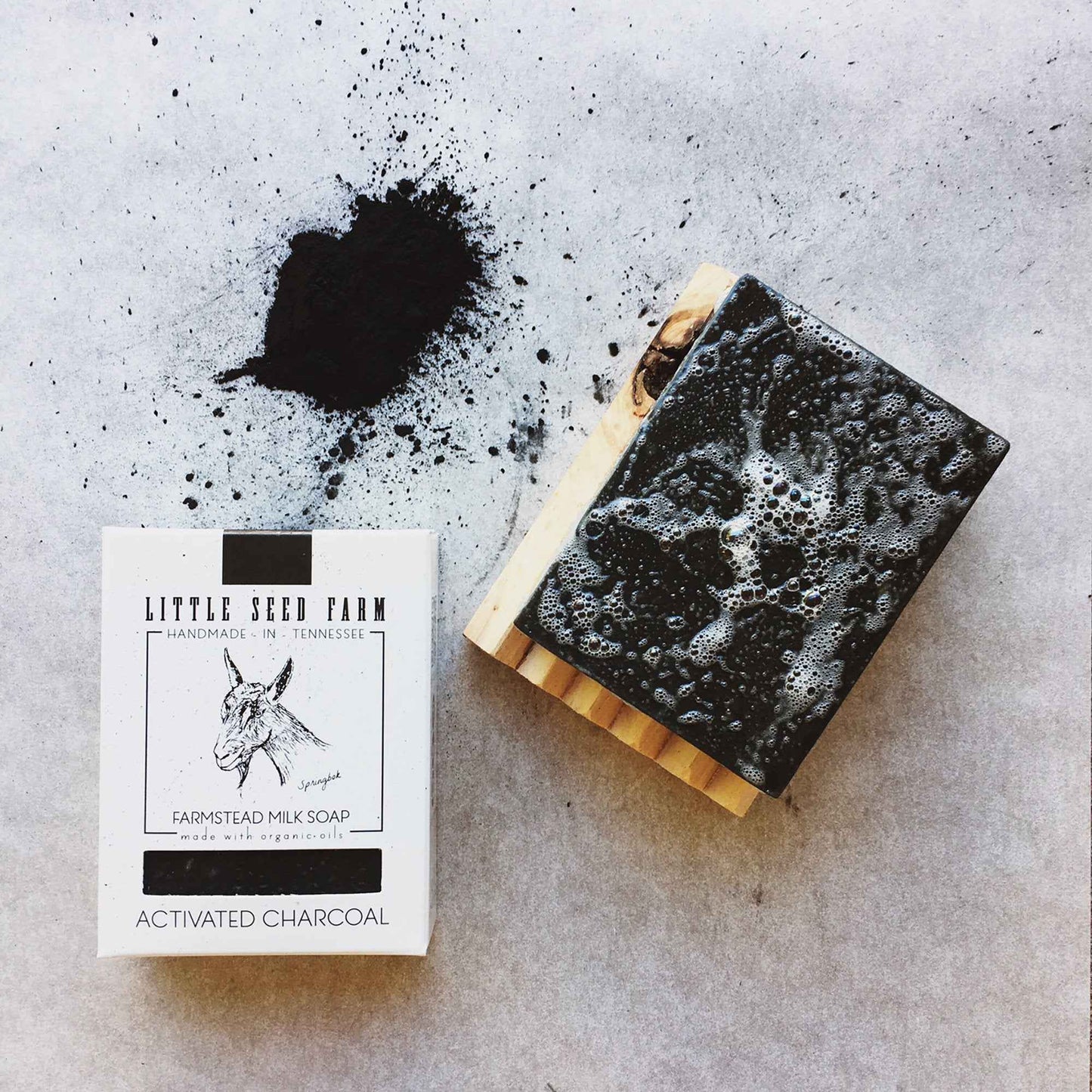 Little Seed Farm Organic Goat’s Milk Soap – 3 Pack of Activated Charcoal Facial and Body Bars – Handmade and Cruelty Free – Detoxifying and Deep Cleaning – Unscented for Sensitive Skin, Net Wt. 4.75oz