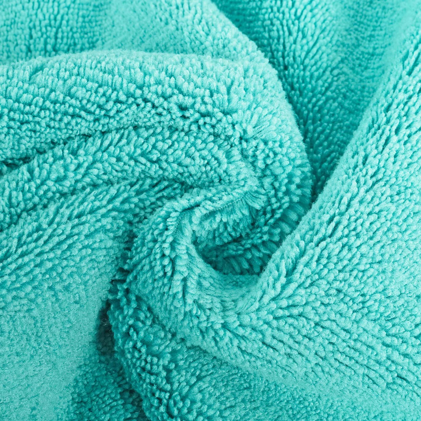 POLYTE Premium Lint Free Microfiber Washcloth Face Towel, 13 x 13 in, Set of 6 (Aqua)