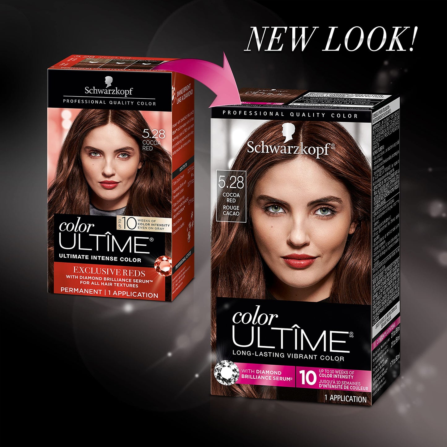 Schwarzkopf Color Ultime Hair Color Cream, 5.28 Cocoa Red (Packaging May Vary)