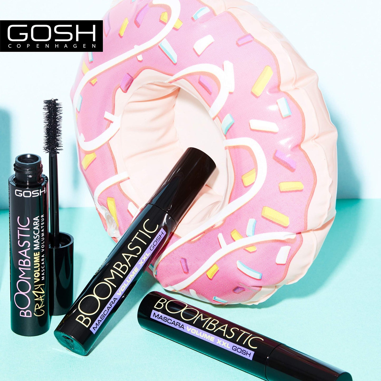 GOSH Boombastic Mascara for Extreme Volume & Long Eyelashes, Mascara with Precise XL Eyelash Brush, Separates Eyelashes When Inducing, Long-lasting, Skin-friendly & Fragrance-, 001 Black