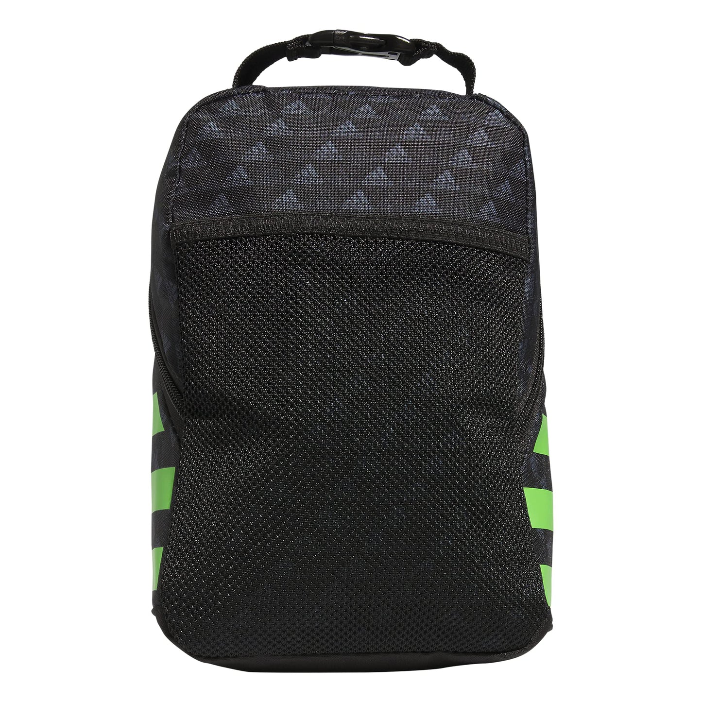 adidas Santiago Insulated Lunch Bag (6.5L) with Clip Lock Handle, BOS Mini Monogram Black/Lucid Lime Green, One Size