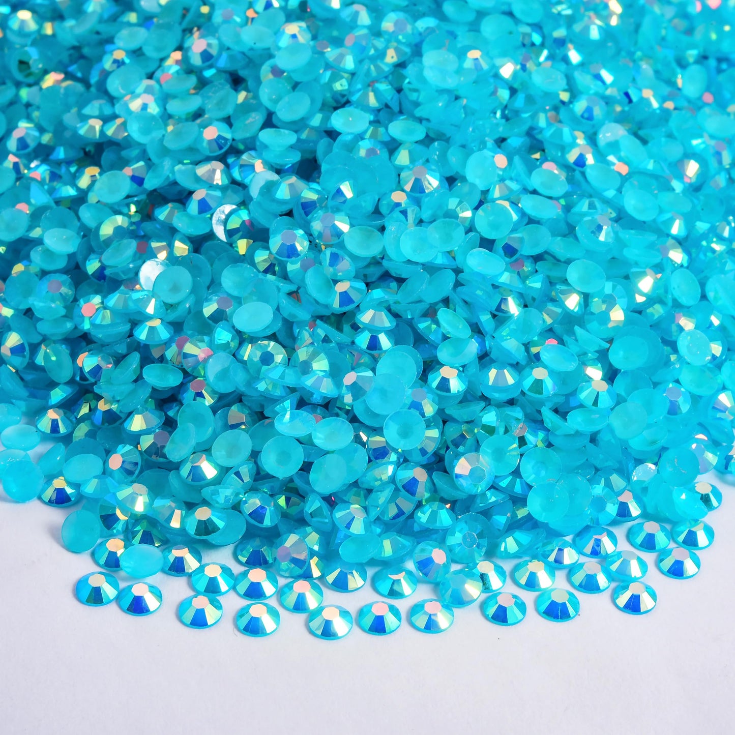 Blinginbox 50000pcs Flatback Rhinestones,Resin Non Hotfix Rhinestones Large Quantity Wholesale for Crafts DIY Creative Design,Clothes,Makeup,Nail Art (3mm=0.12",Capri AB)