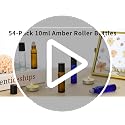 Amber Glass Roller Bottles 10ml, 54 Pack Essential Oils