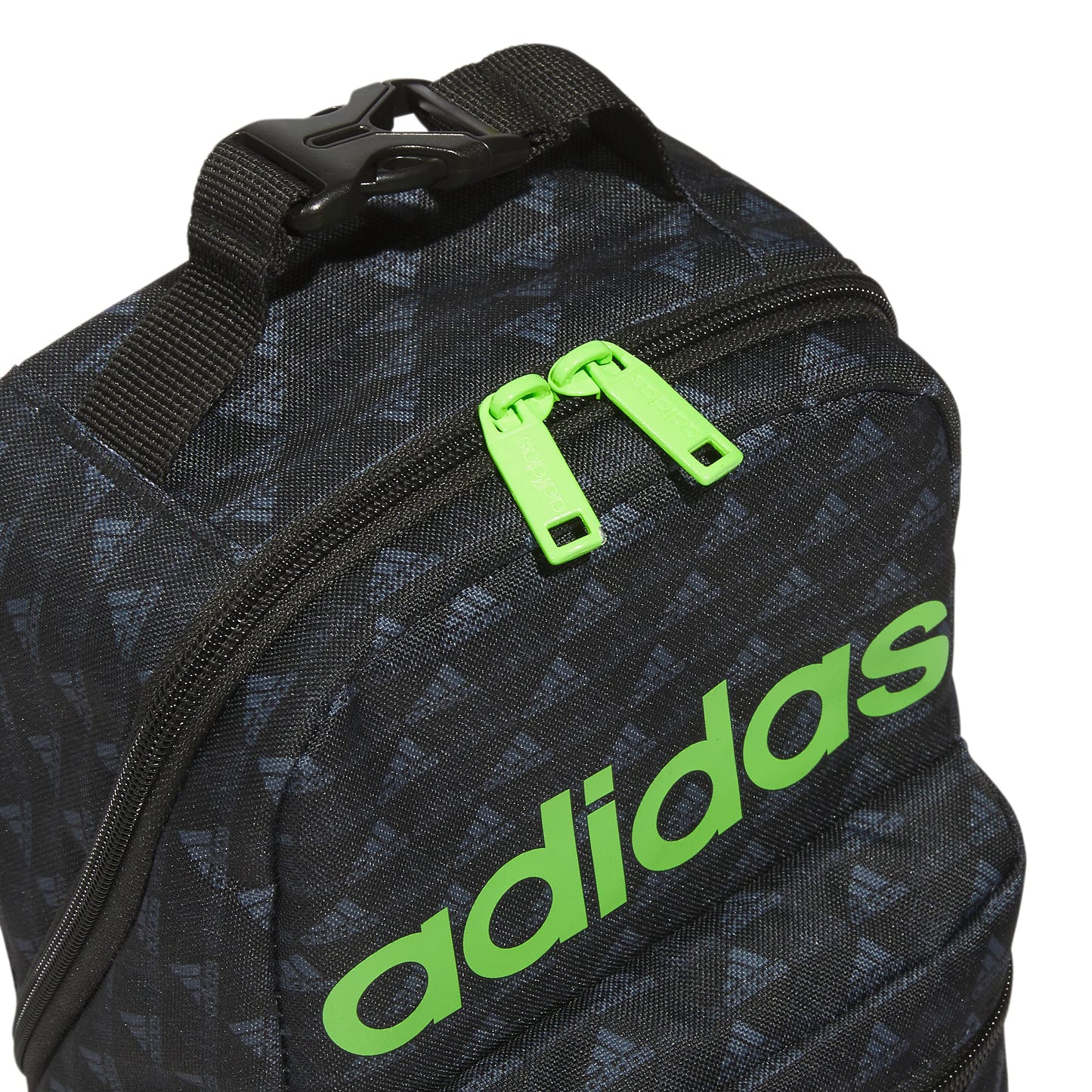 adidas Santiago Insulated Lunch Bag (6.5L) with Clip Lock Handle, BOS Mini Monogram Black/Lucid Lime Green, One Size