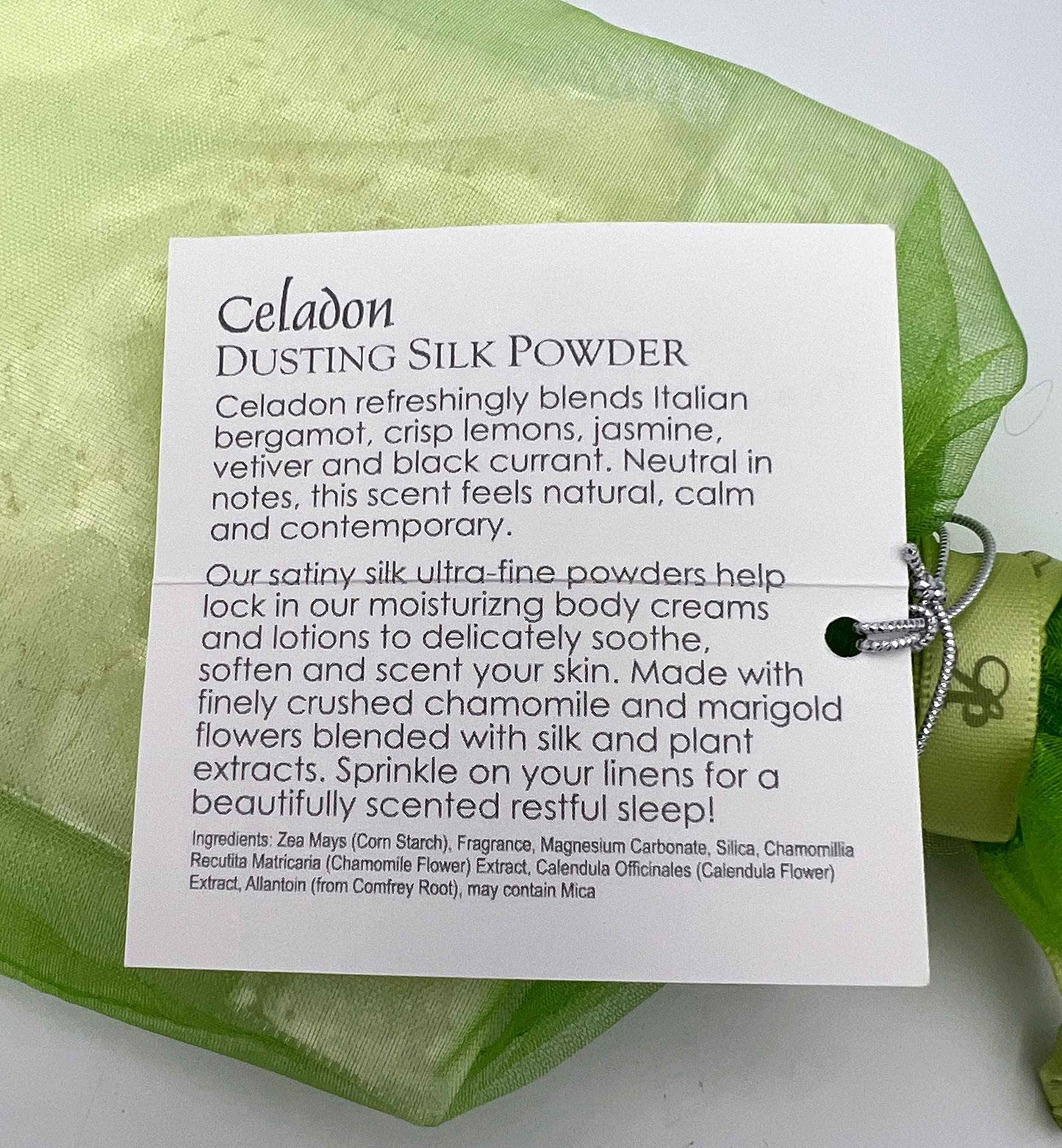 Lady Primrose, Celadon Dusting Silk Powder in Logo Sachet Bag, Refill, 3 Ounces