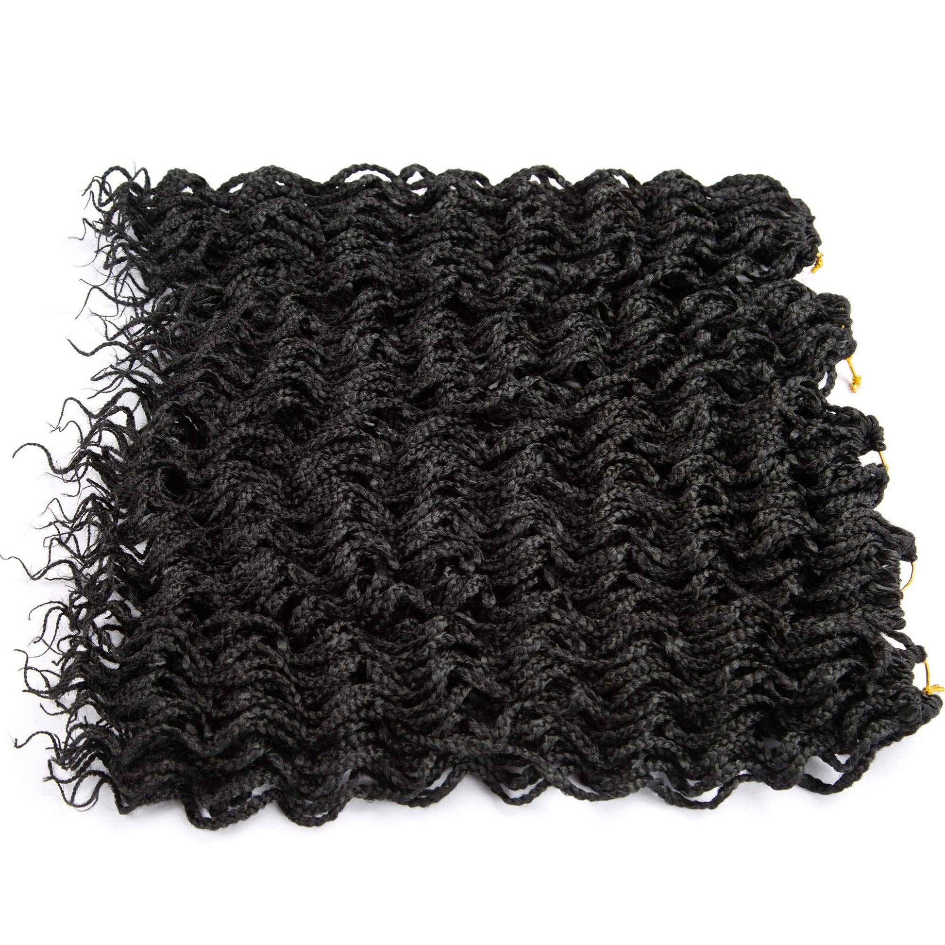 18 Inch Goddess Box Braids Crochet Braids Hair with Full Curly Braids Synthetic Premium Fiber Braiding Hair 5Packs/Lot 1B#