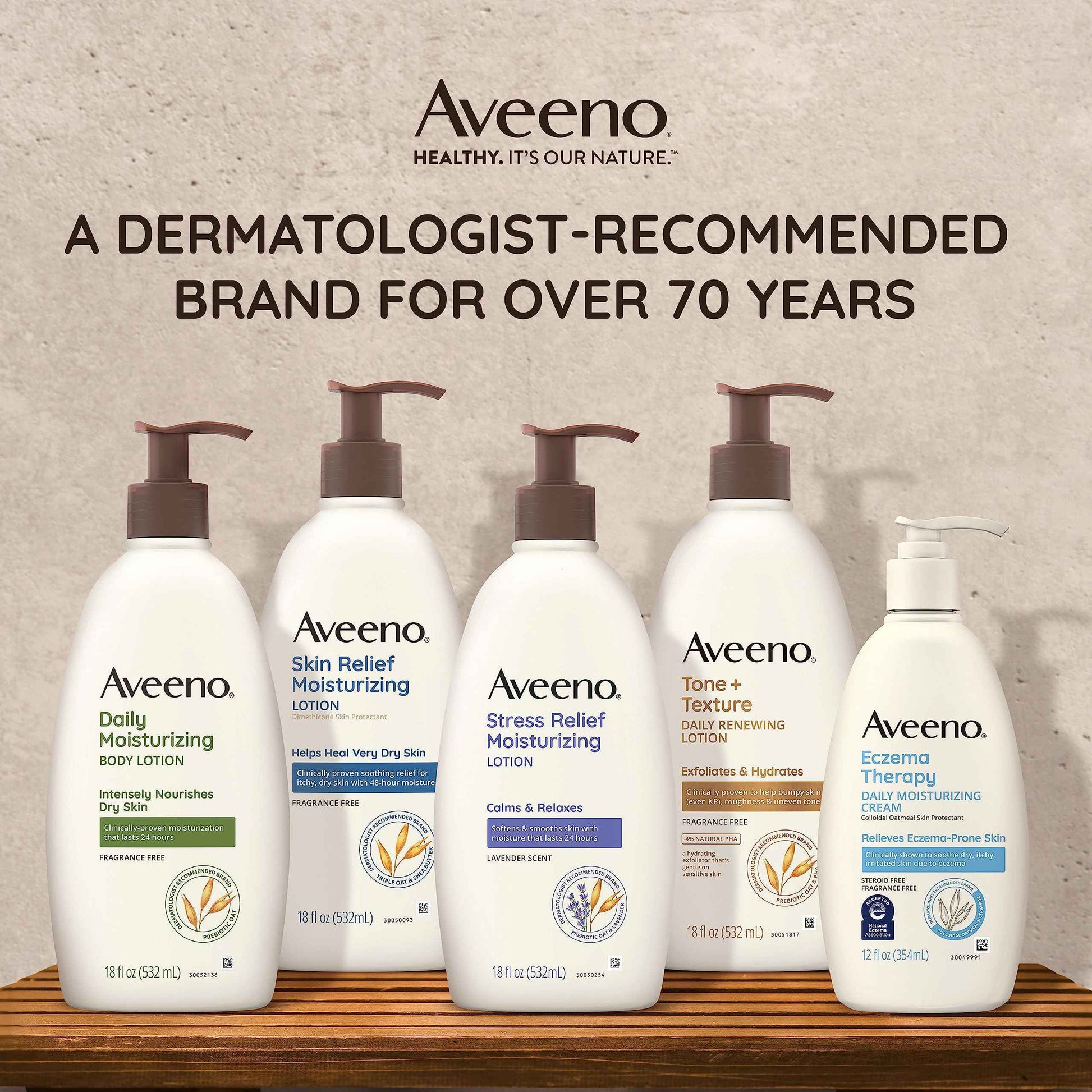 Aveeno Stress Relief Moisturizing Body Lotion with Lavender Scent, Natural Oatmeal to Calm & Relax, Non-Greasy Daily Stress Relief Lotion, 18 fl. oz (Pack of 3)