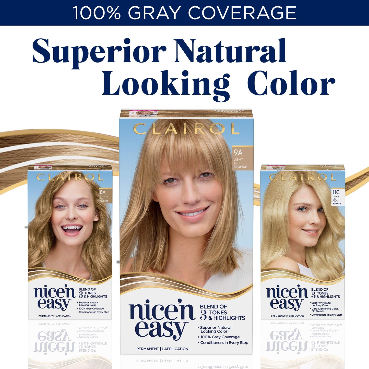 Clairol Nice'n Easy Permanent Hair Dye, 10 Extra Light Blonde Hair Color, Pack of 2