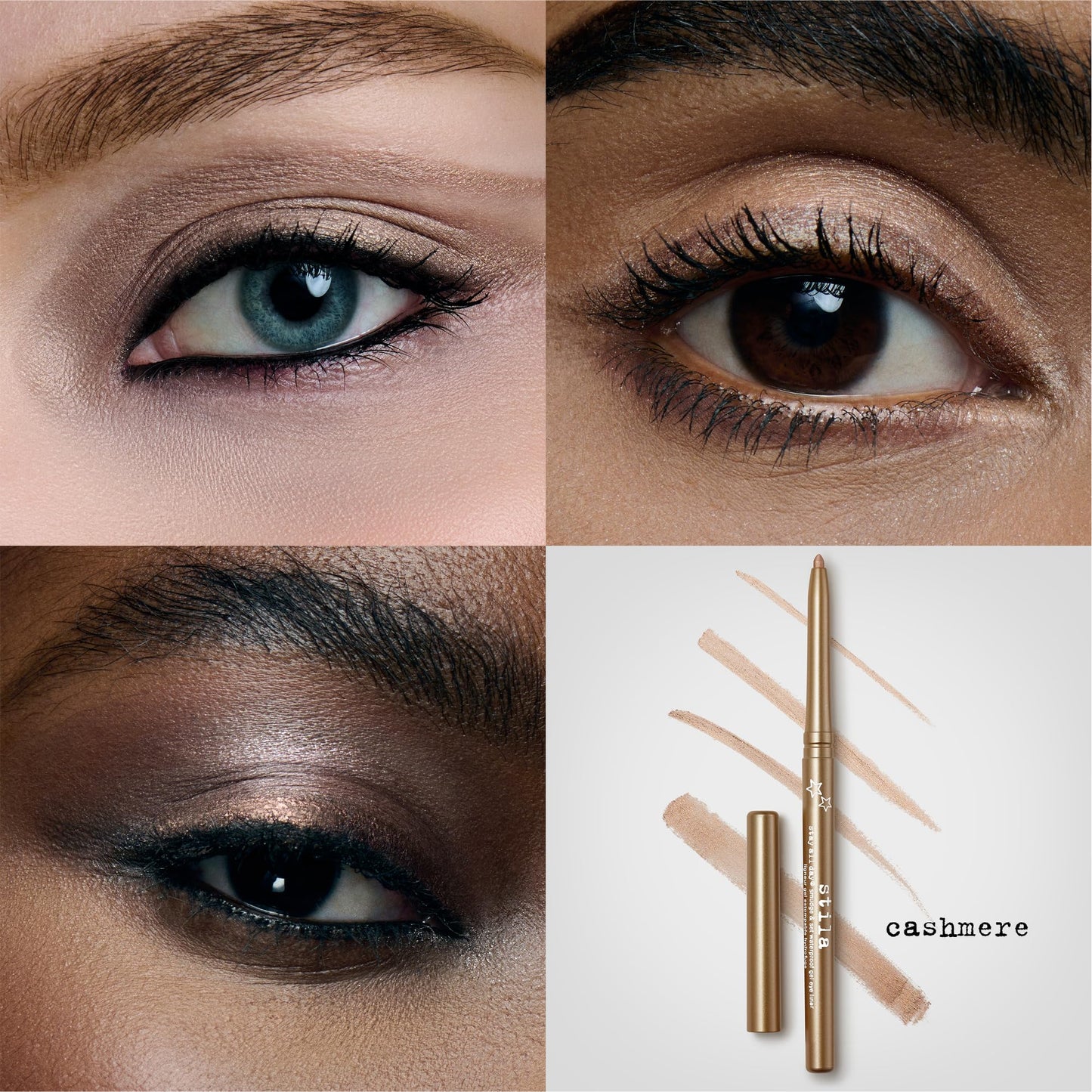 stila Stay All Day® Smudge & Set Waterproof Gel Eye Liner | Waterline-Safe, Long-Lasting Color Wear, Smooth Glide Eyeliner Pencil or Eyeshadow | Cashmere