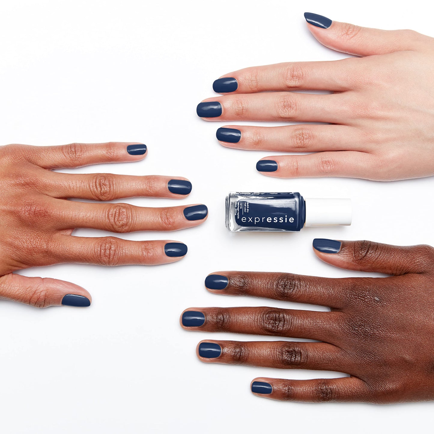 Essie expressie, Quick-Dry Nail Polish, 8-Free Vegan, Navy Blue, Left On Shred, 0.33 fl oz