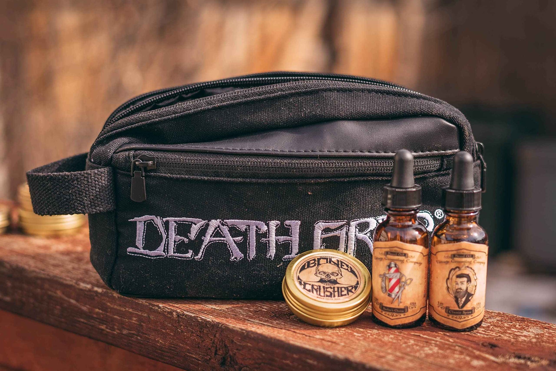 THE VINTAGE GROOMING CO. Toiletry Bag For Men | Canvas Dopp Kit | Death Grip Men's Shaving Kit Bag | Hanging Travel Toiletries Bag