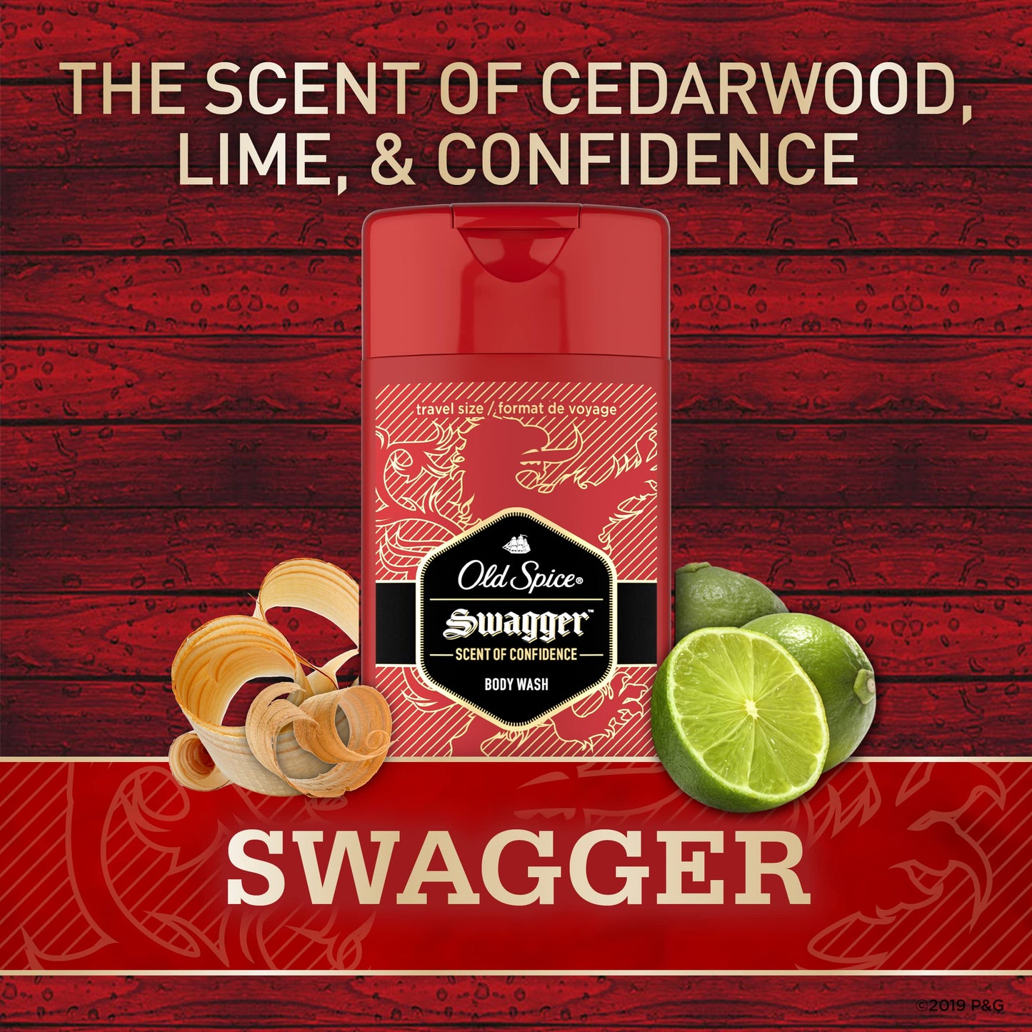 Old Spice Men's Body Wash Swagger Scent, 24/7 Shower Freshness, 16 Fl Oz (Pack of 4)