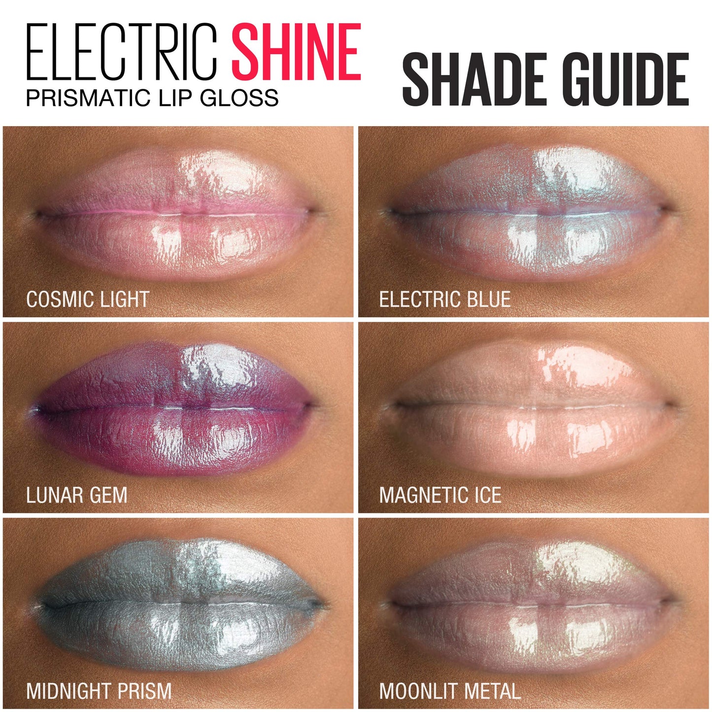 Maybelline New York Lip Studio Electric Shine Prismatic Lip Gloss Makeup, Lunar Gem, 0.17 fl. oz.