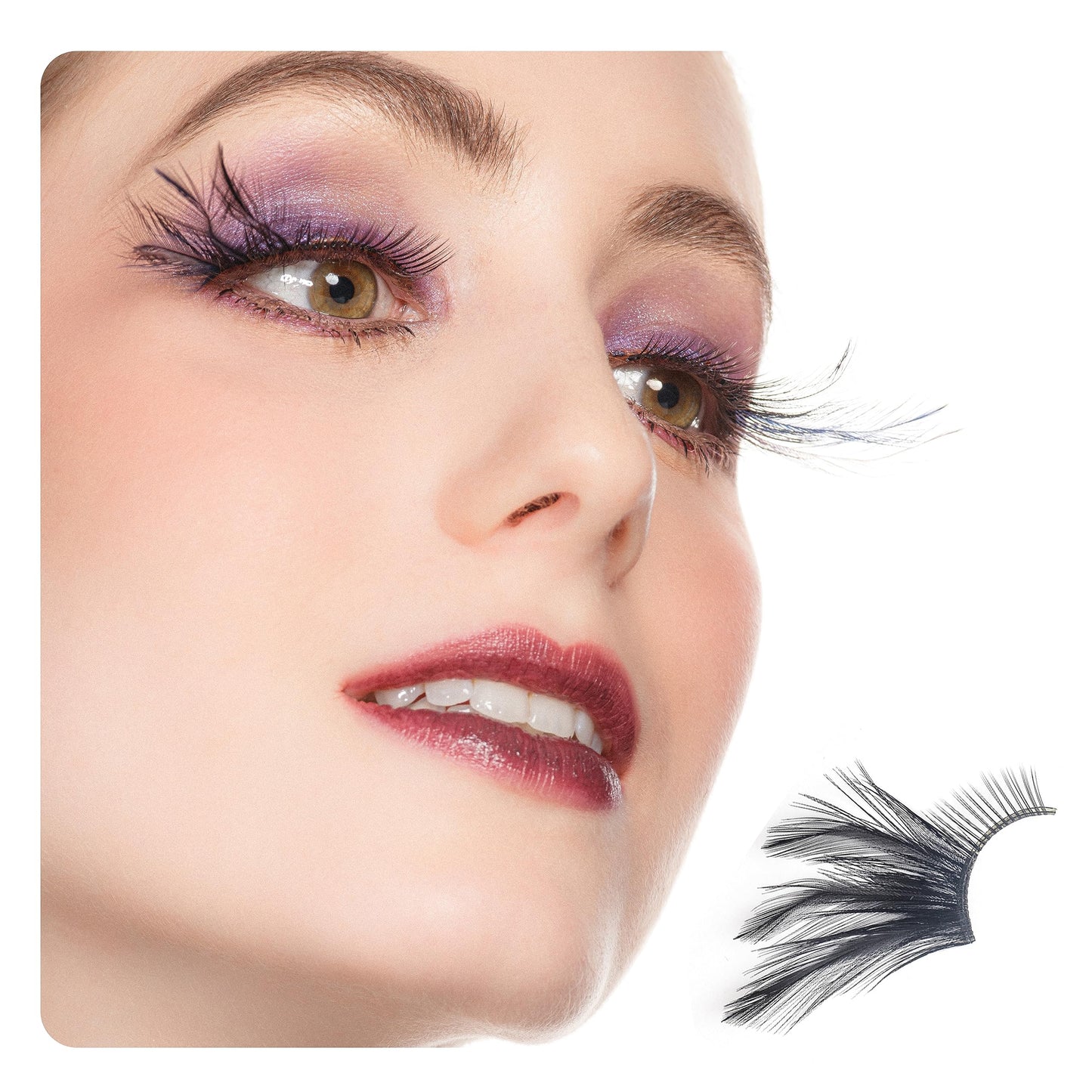 Dorisue halloween Feather Eyelashes witch makeup Cat eyes Black tail Lashes extension wedding Show Halloween Cosplay Wedding false lashes drama theatre model Hand-made Luxury Fashion Fake Lashes