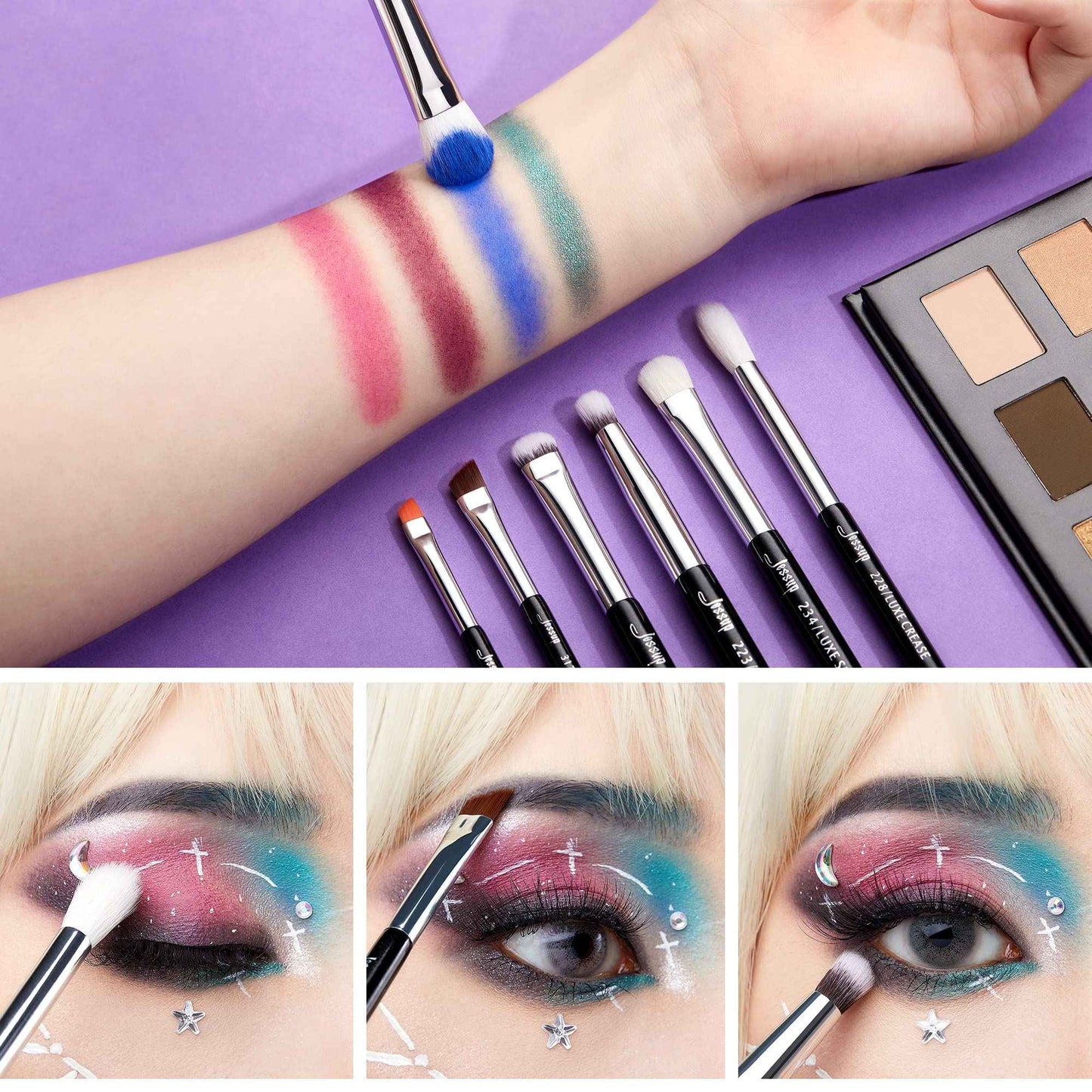 Jessup Eye Makeup Brush Set 15pcs T177 With Jessup 2pcs brushes T497