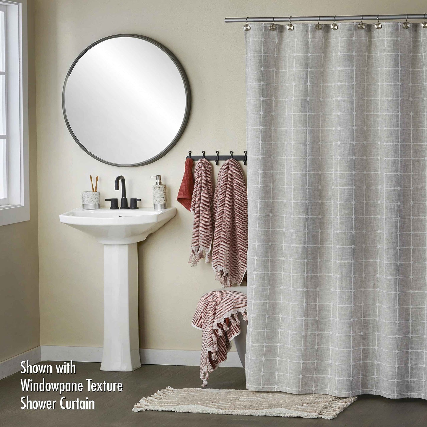 SKL Home Longborough 100% Turkish Cotton Premium 4-Piece Washcloth Set, 520 GSM, Soft & Absorbent Jacquard, Spice