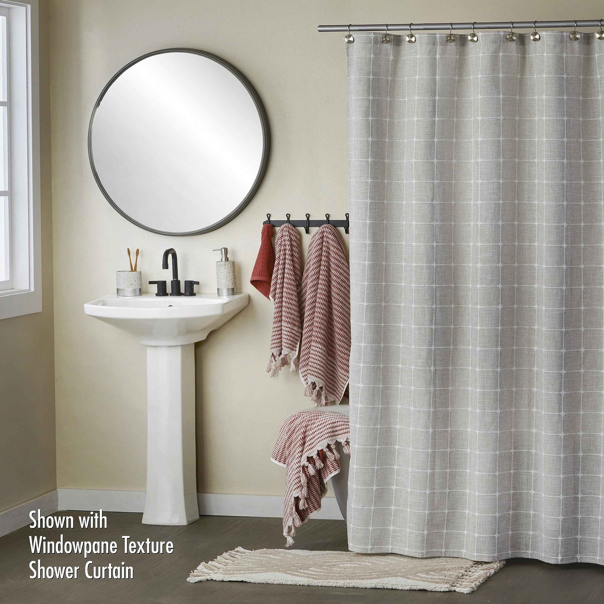 SKL Home Longborough 100% Turkish Cotton Premium 4-Piece Washcloth Set, 520 GSM, Soft & Absorbent Jacquard, Spice