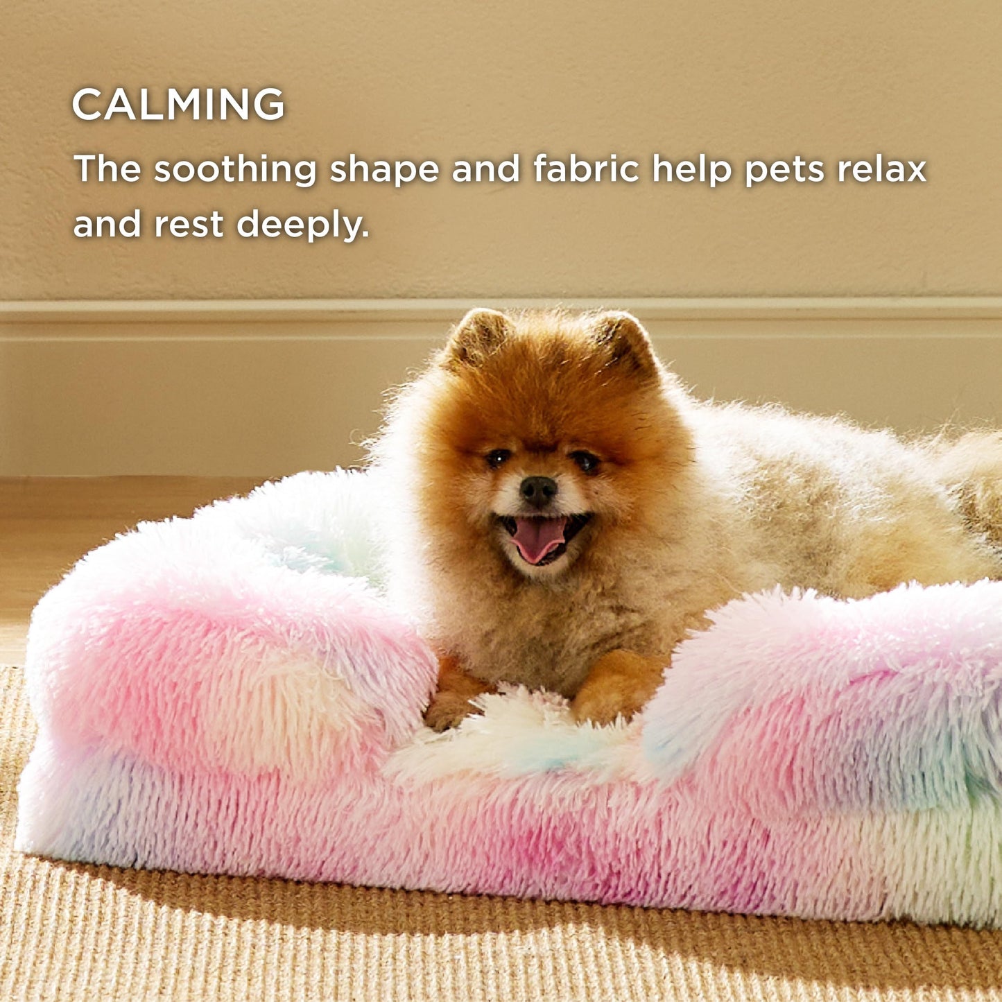 Bedsure Small Orthopedic Dog Bed - Washable Calming Dog Sofa Beds for Small Dogs, Supportive Foam Pet Couch Bed with Removable Washable Cover, Waterproof Lining and Nonskid Bottom Couch, Multi Color