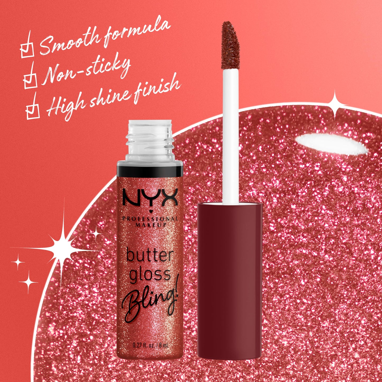 NYX PROFESSIONAL MAKEUP Butter Gloss Bling Lip Gloss, Non Sticky and Shiny Vegan Lip Makeup - Big Spender