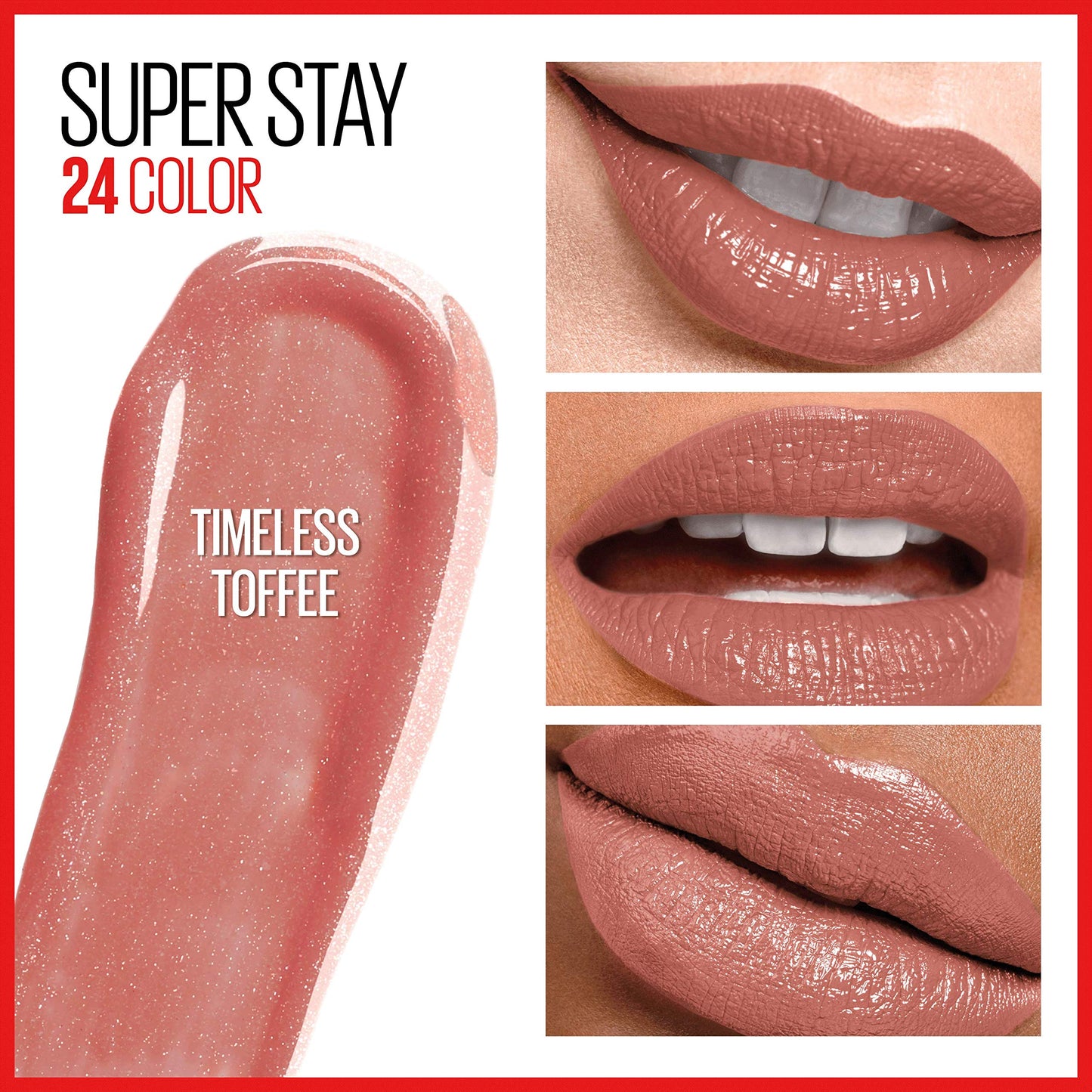 Maybelline Super Stay 24, 2-Step Liquid Lipstick Makeup, Long Lasting Highly Pigmented Color with Moisturizing Balm, Timeless Toffee, Nude Brown, 1 Count