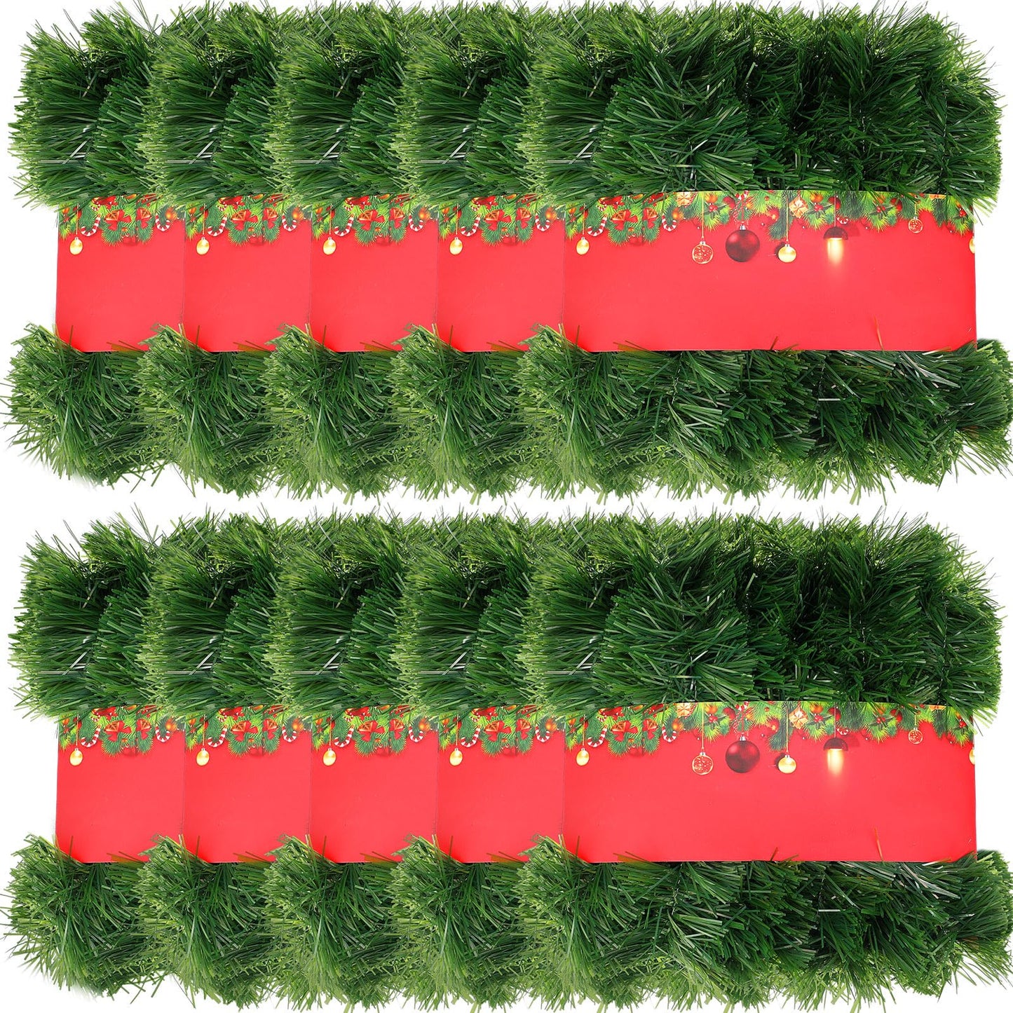 Hotop 10 Pcs Total 650 ft Christmas Garland Artificial Christmas Pine Decorative Garland Artificial Greenery Garland Decoration for Christmas Xmas Garland for Mantle Fireplace Stairs Railing Door