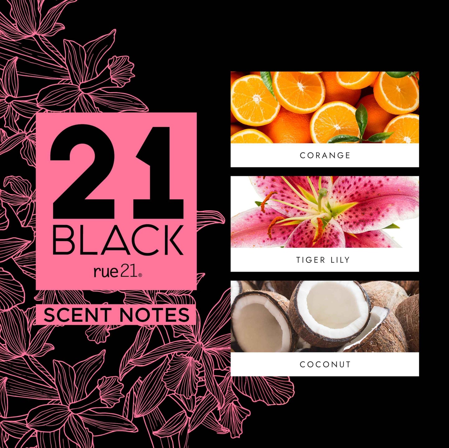 Rue 21 21 Black Eau De Parfum Women's Perfume Spray - 1.7 fl oz (50 ml)