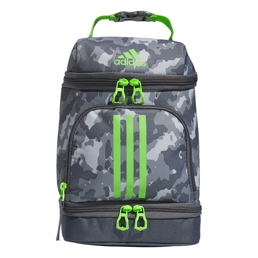 adidas Excel 2 Insulated Lunch Bag, Essential Camo Grey/Lucid Lime Green, One Size