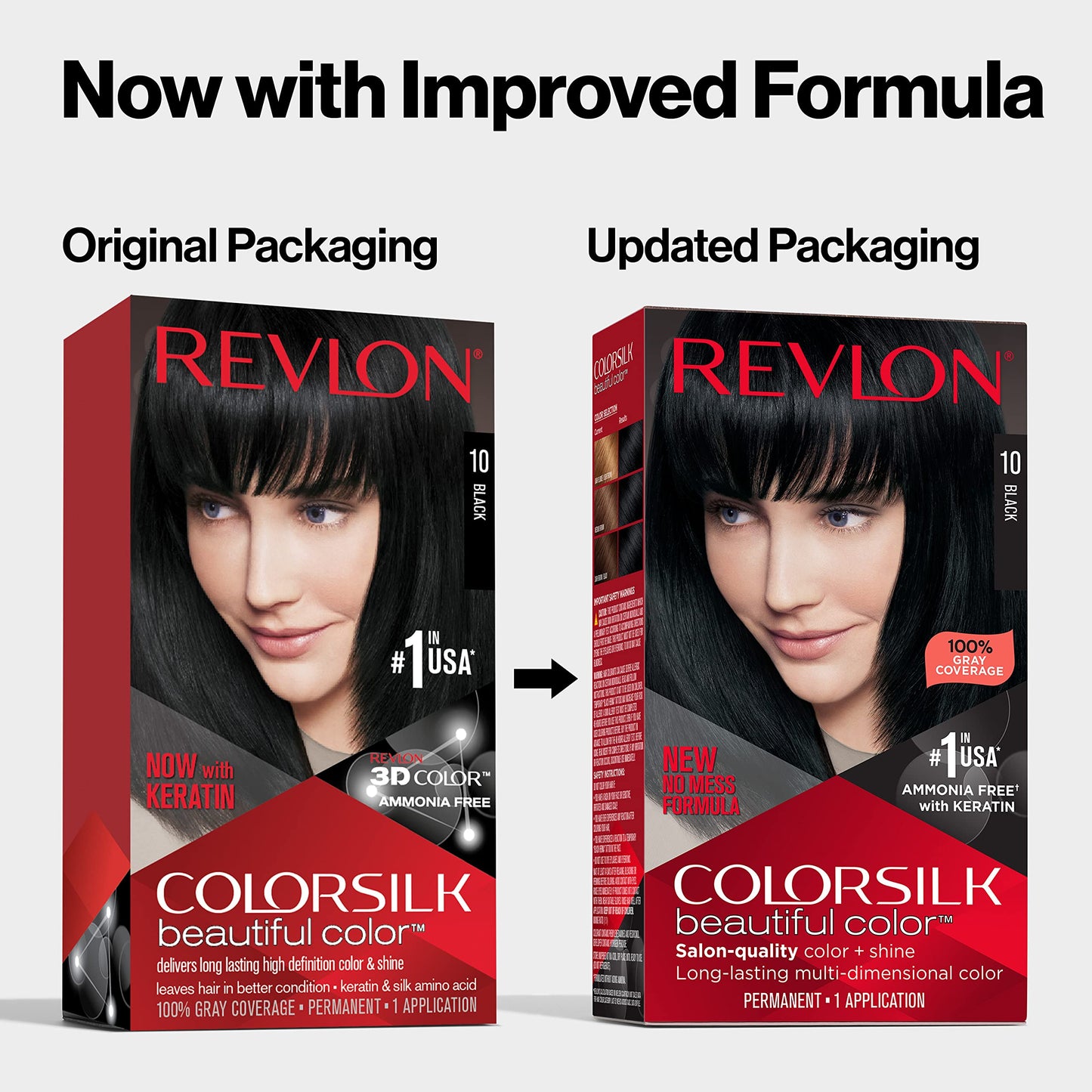 Revlon Colorsilk Beautiful Color Permanent Hair Color, Long-Lasting High-Definition Color, Shine & Silky Softness with 100% Gray Coverage, Ammonia Free, 012 Natural Blue Black, 1 Pack